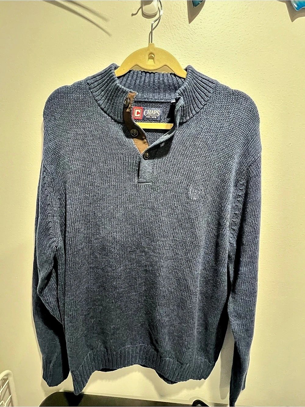 Chaps Men's Gray Pullover Sweater Large